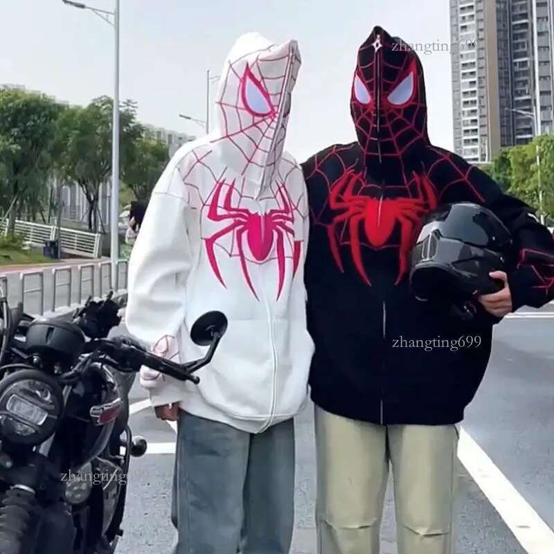 Men's Hoodies Sweatshirts Oversize Hoodie Spider Clothing Zip Up Hoodies Lover Streetwear Hip Hop Anime Graphic Sweater Y2k Sweatshirt Hombres 23