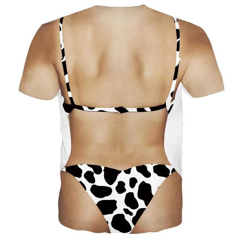 3d Print Women Bikini Graphic Funny Tshirt For Men Short Sleeve Oversized Tee Shirt Casual Creative Print Crewneck Tees Top X250113