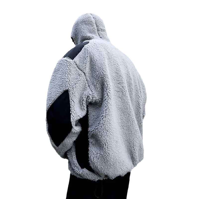 2 Autumn/Winter Trendy Brand New Men's Fashion Lamb Wool Hoodie with Zipper Outer