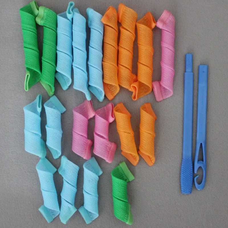 18 pieces/set spiral curling iron non damaging wavy shape DIY curling iron W250113