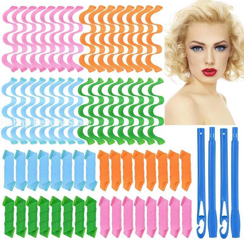 12 pieces of no heat curling iron magic wavy spiral curling iron wavy curling iron W250113