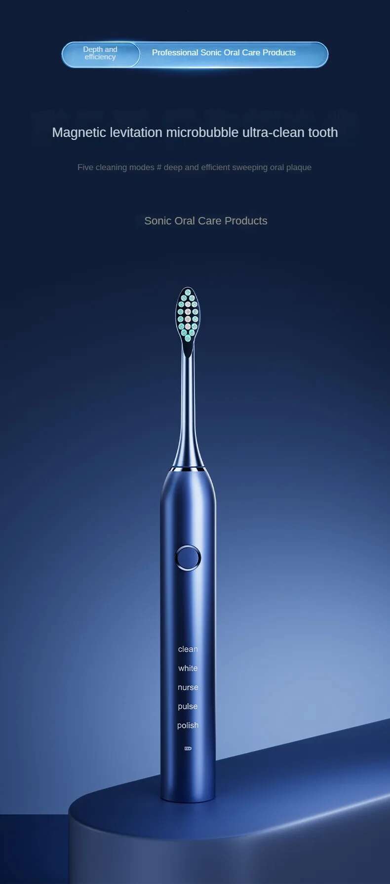 Sonic Electric Toothbrush Adult Gift set 4 colors Optional 5 cleaning modes DuPont Microcore soft wool
