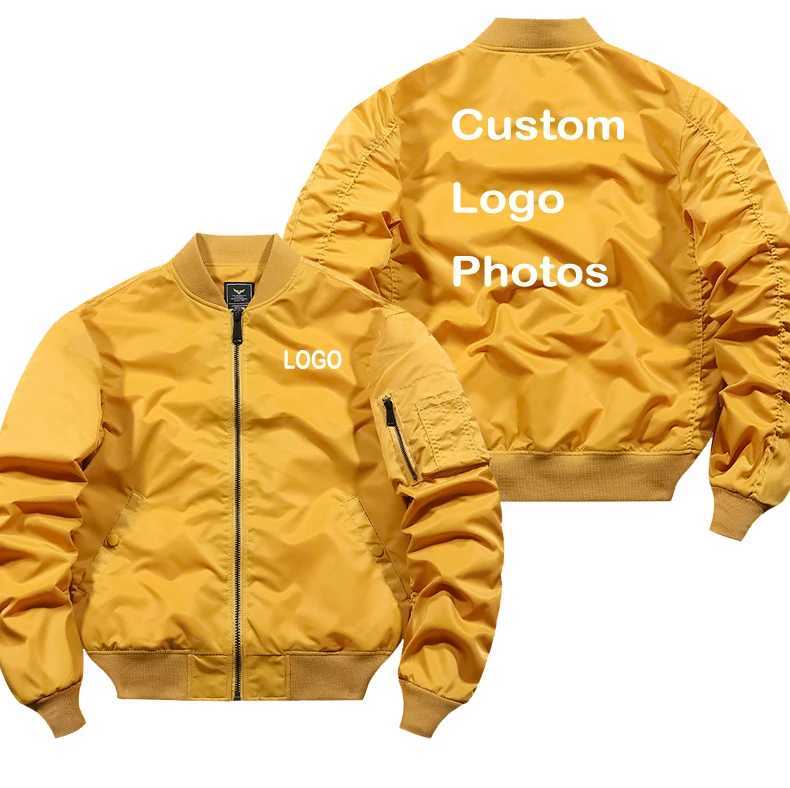 Custom Design Bomber Jacket Men DIY Print Zipper Coat Windproof Thick Warm Jacket Unisex Military Jacket Flight Coat X250113