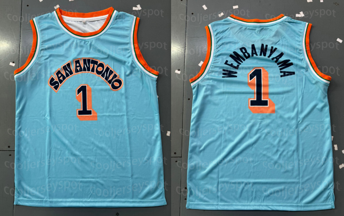 1 WEMBANYAMA 2024/25 City Edition Basketball Jersey Barnes Bassey Branham Sttiched Custom any number any name