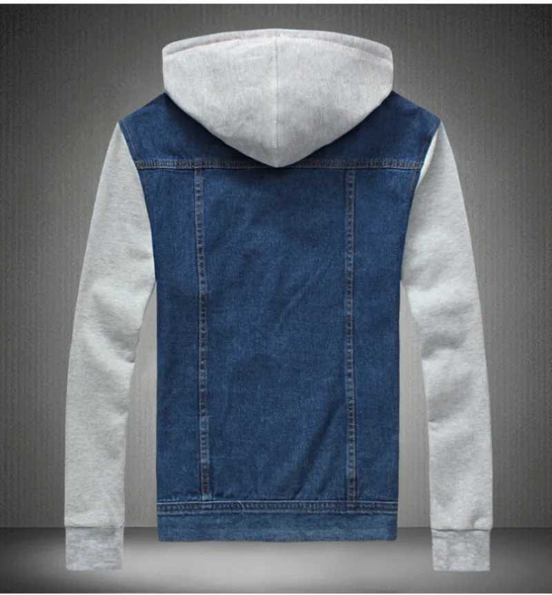Mens casual denim jacket hooded jacket trendy and personalized simple mens jacket loose size fashionable denim top X250113