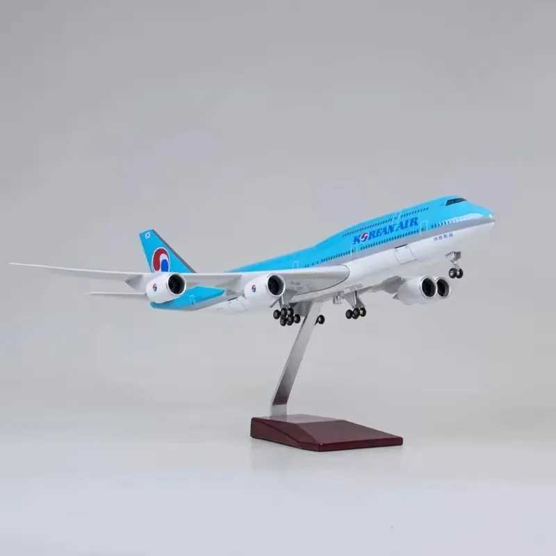 1 150 Scale 47CM Boeing 747 Korean Air Aircraft Model Die-cast Machine Souvenir Decoration Aviation Collection Gifts X250114
