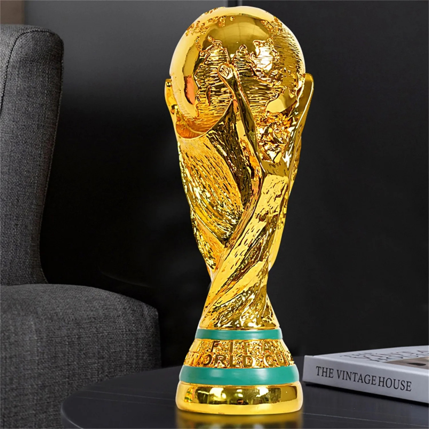 2024 Golden Resin Football Trophy Soccer Trophies Resin Ornament Football Fan Gift Home Decoration Craft 250113