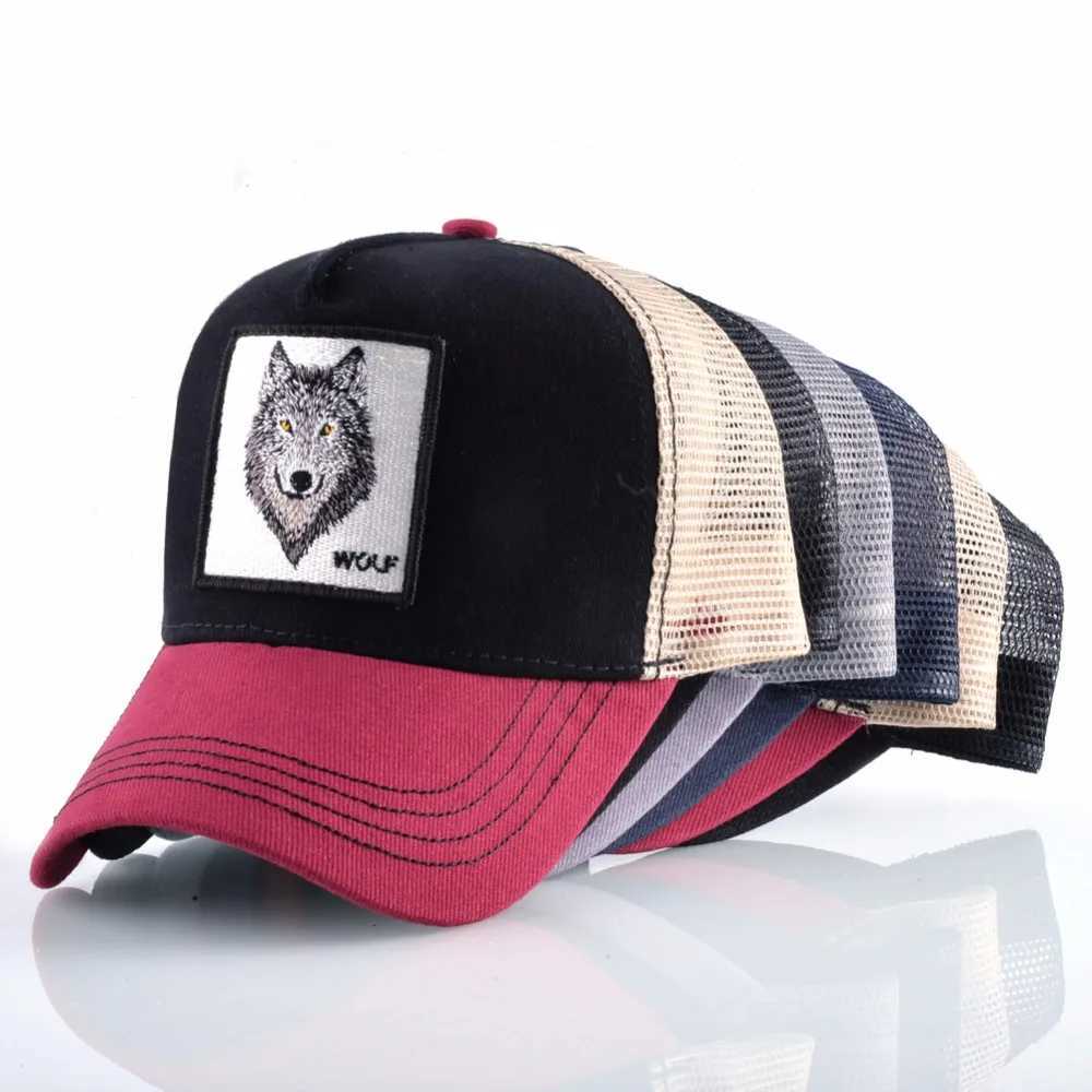 K Snap Trucker Mens Breathab Mesh Baseball s For Women Outdoor Casual Baseball Hat With Wolf broidery Patch W250114
