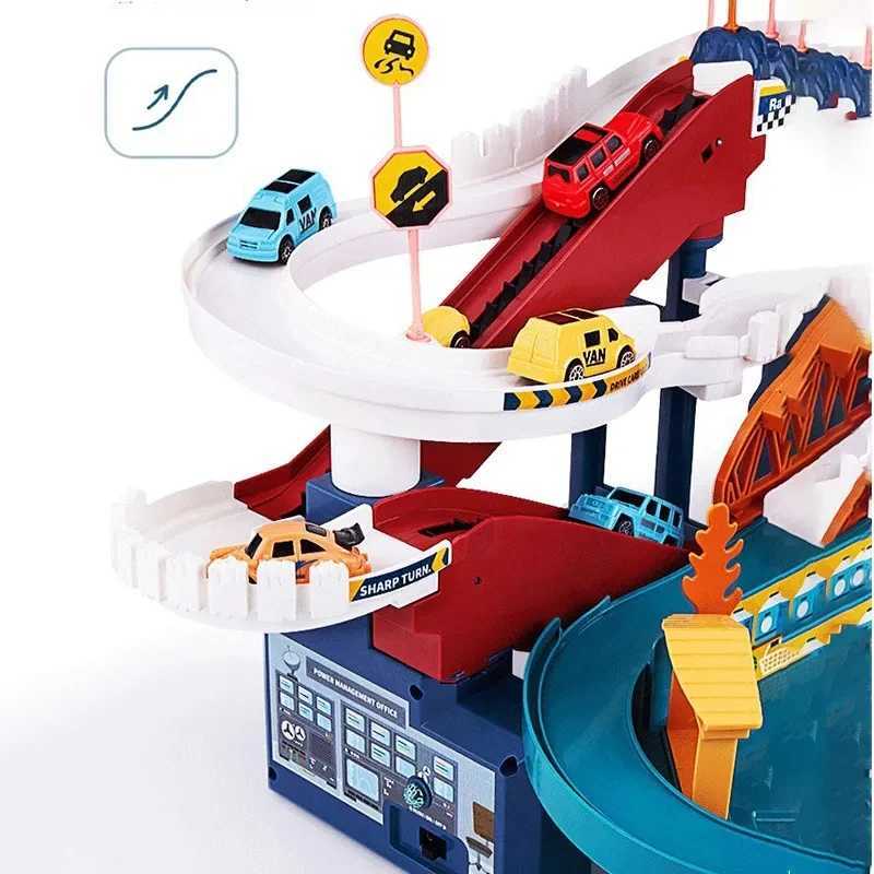 Electric Dinosaur Mountain Track Car Adventure Game Racing Rail Car Toys Track Interactive Train Childrens Educational Toys X250114