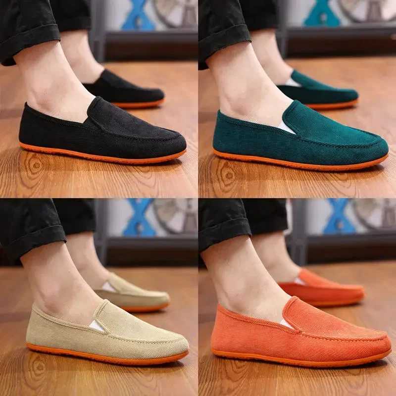 Loafers Shoes Mans Big Size Flats Slippers Fabric Slip- Men Gommino Driving Shoes Fi Summer Style Soft MaleXJ250113