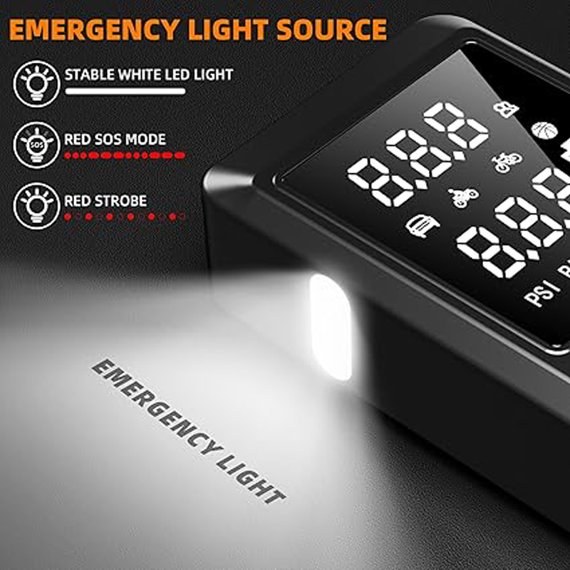 Portable car battery jump starter, 4000A 12V with air compressor and 150PSI tire inflator, car battery pack jump box tire pump with LCD display screen