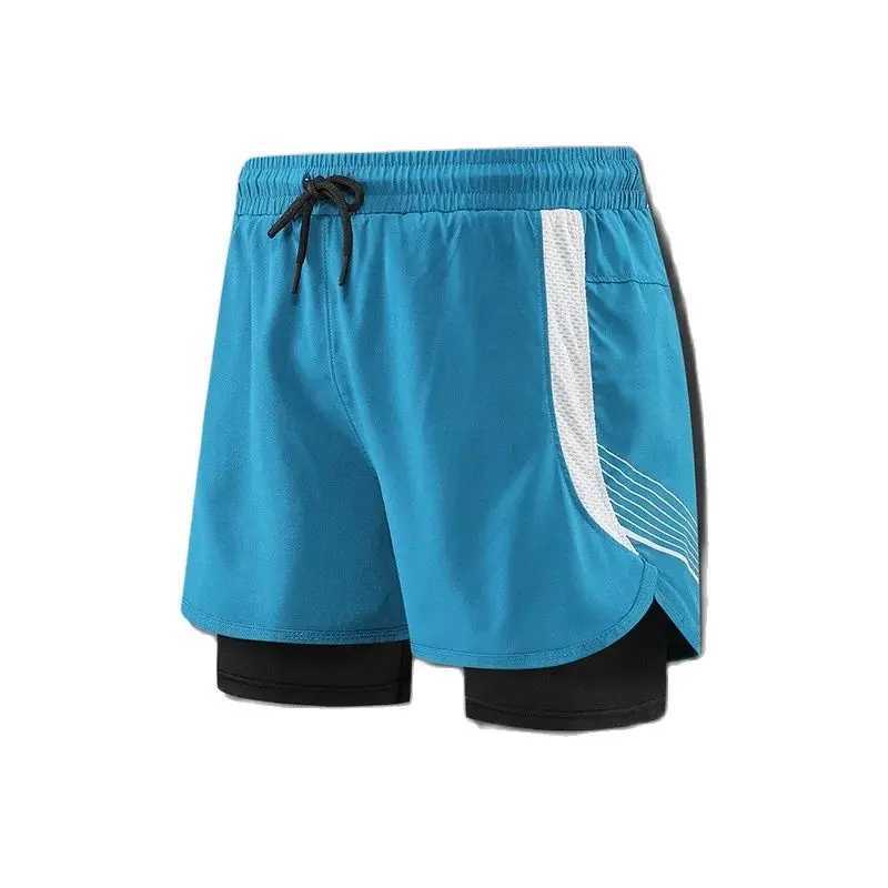 2024 New Running Shorts 2-in-1 Double layer Mens Fashion Gradient Stretch Sports Shorts Summer Gym Training W250324