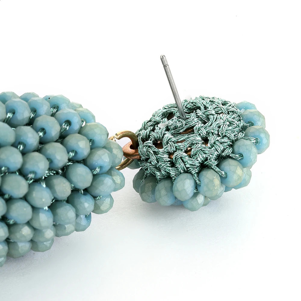 INKDEW Bead Large Earrings Water Drop shaped Long Earrings Handmade Thread Crystal Earrings Womens Gift Doorbellen EA058 250110