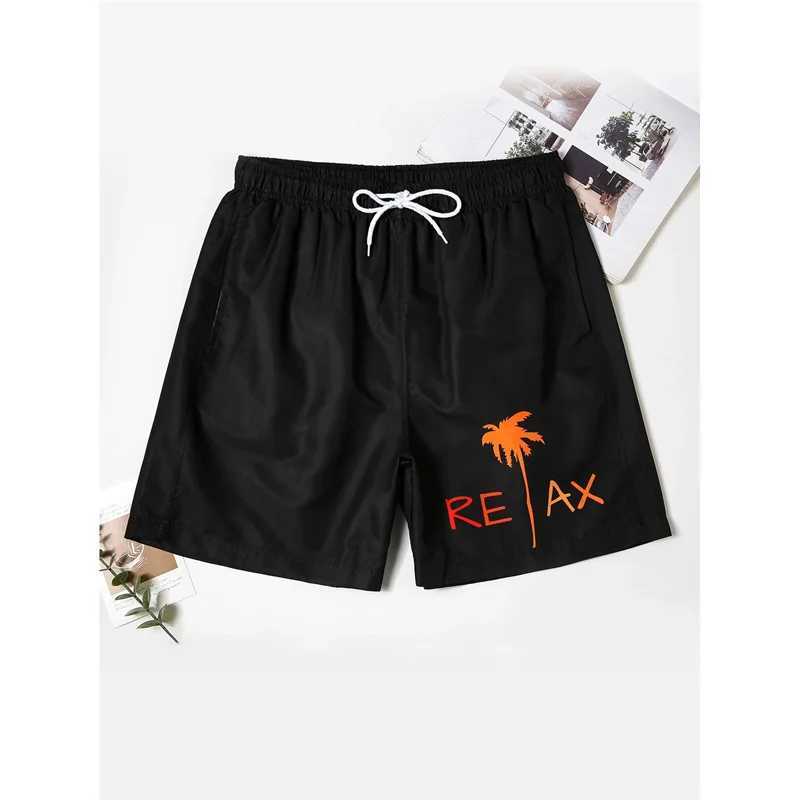 Coconut Tree Pattern Beach Shorts Mens Fishbone 3D Printed Swimming Shorts Summer Street Surfboard Shorts Vacation Shorts W250114