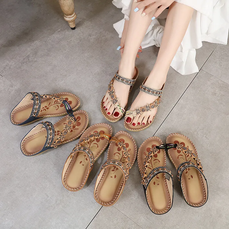 Summer Soft Flip ps Woman Sandals Bohemian Ladies Casual Slippers Flats Slides Women Designer Fashion Beach Shoes Footwear