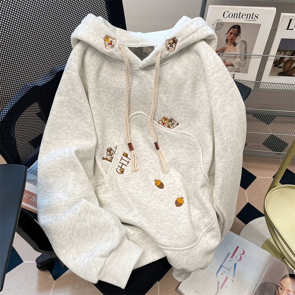 2025S designer embroidered hooded for women in autumn winter with plush and lazy style sweatshirt top