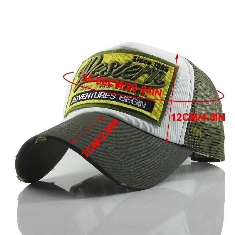 Western New York Vintage Trucker Hats for Men 1985 Breathable Mesh Embroidered Baseball Cs Snback Summer Dad Hat W250113