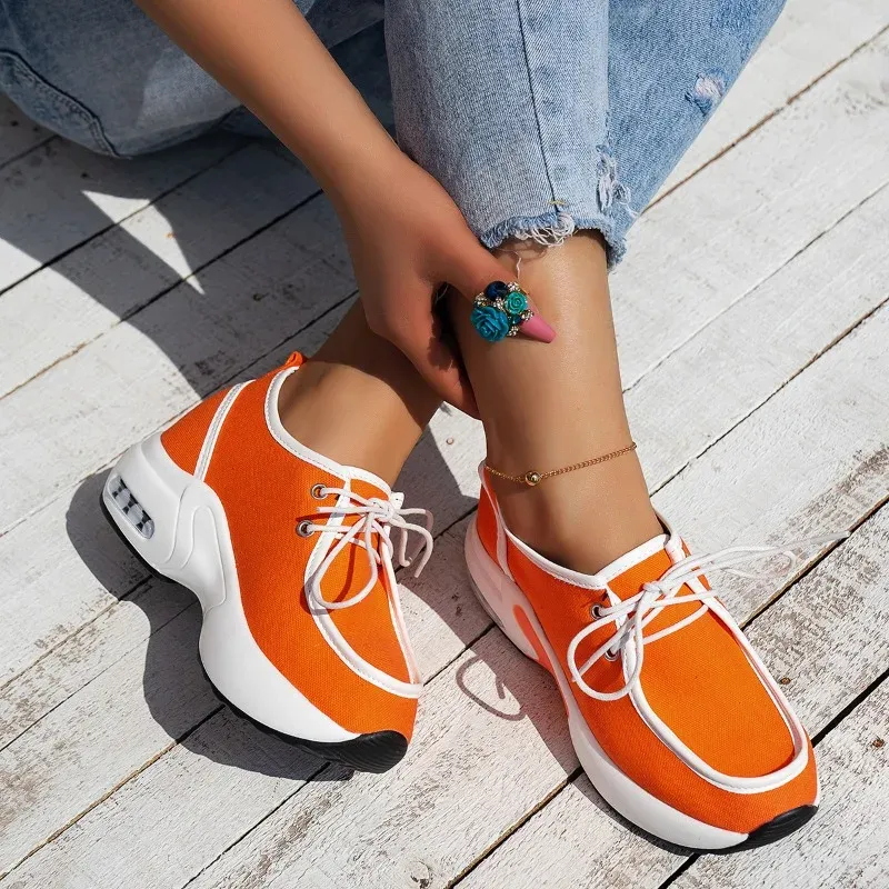 2025 New Platform Leopard Print Elevated Solid Casual Sports Shoes for Women Fashion Breathable Sneaker atos De Mujer