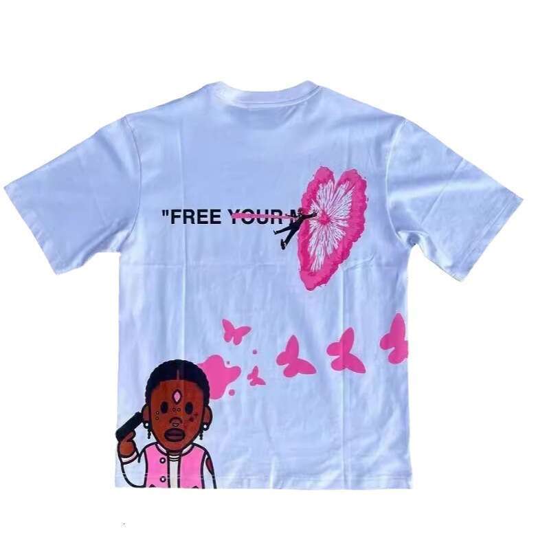 Classic letter printed T-shirt for couples, loose high street short sleeved, summer