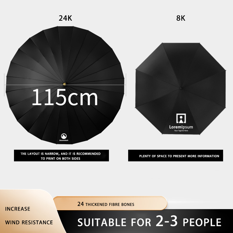 Durable Long Handle Auto Open Straight Rod Umbrella - Customizable Print for Advertising Use