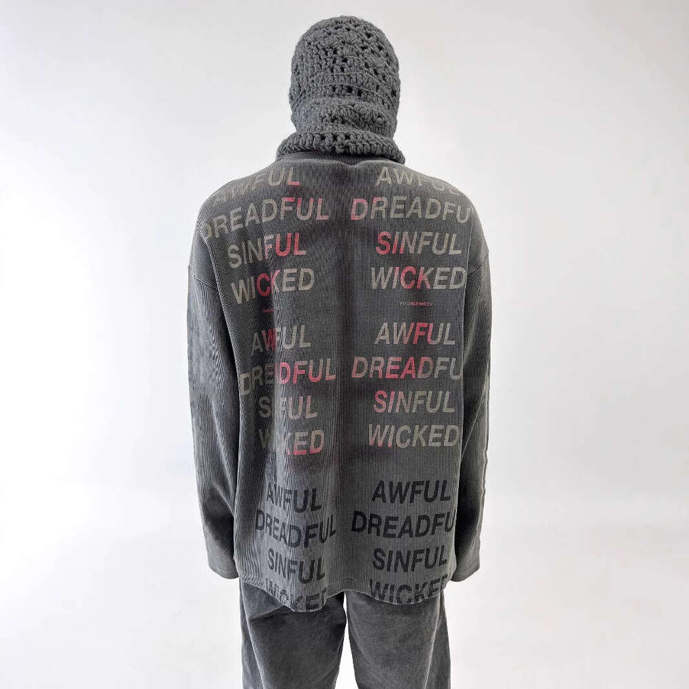 Y2K American Spring New Cartoon Printed Patch Embroidered Heavy Industry Men's and Women's Same Style Loose Long Sleeve Top