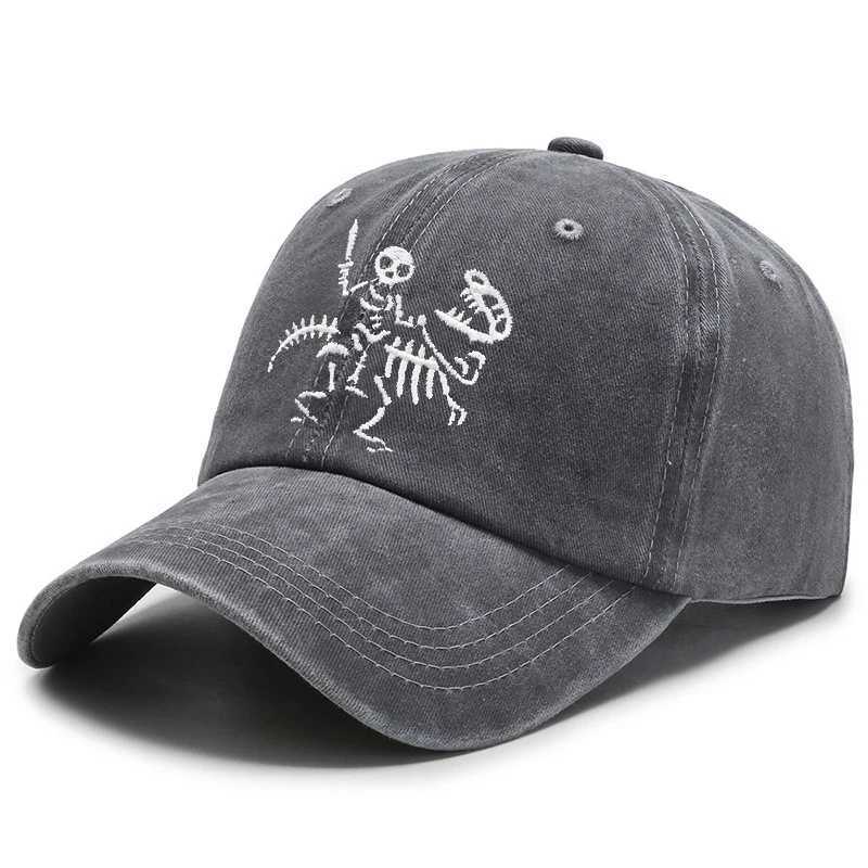 Skeleton Knight and Dragon Embroidered Cotton Baseball Cs Mens Snback Hat Vintag Cotton Hip Hop Dad Hat Truck Hat W250113