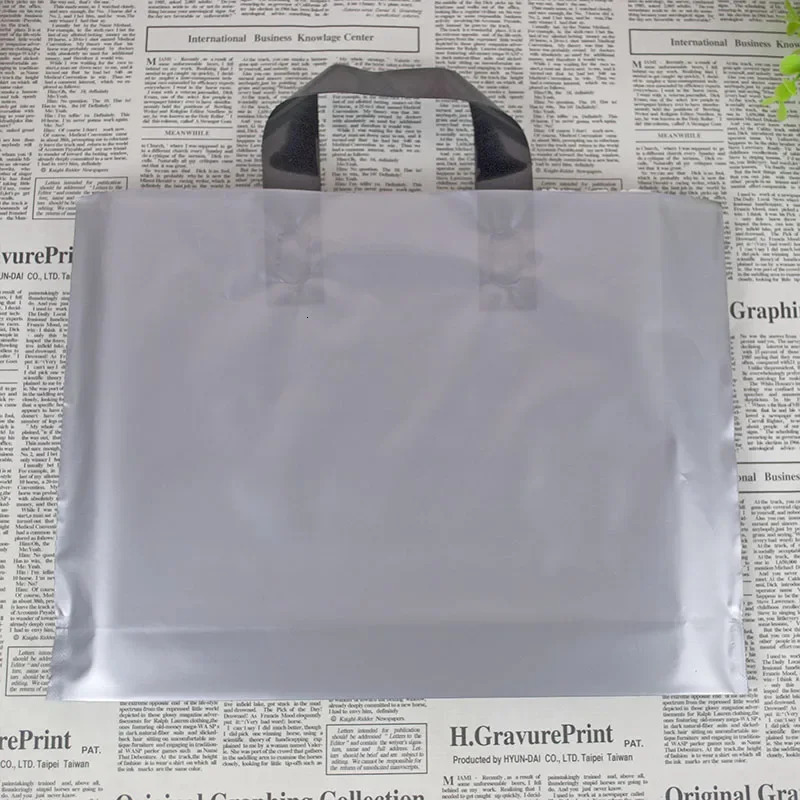 50pcs 45x55cm Thick Colorful Plastic Handbag Gift Bag Handle Bag Rectangular Shopping Clothing Shoes Package250114