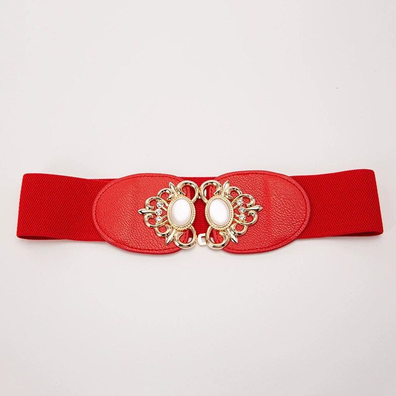 Korean version of the elastic waistband ladies elastic wide waist seal with skirt decorative belt temperament Slim thin girdle