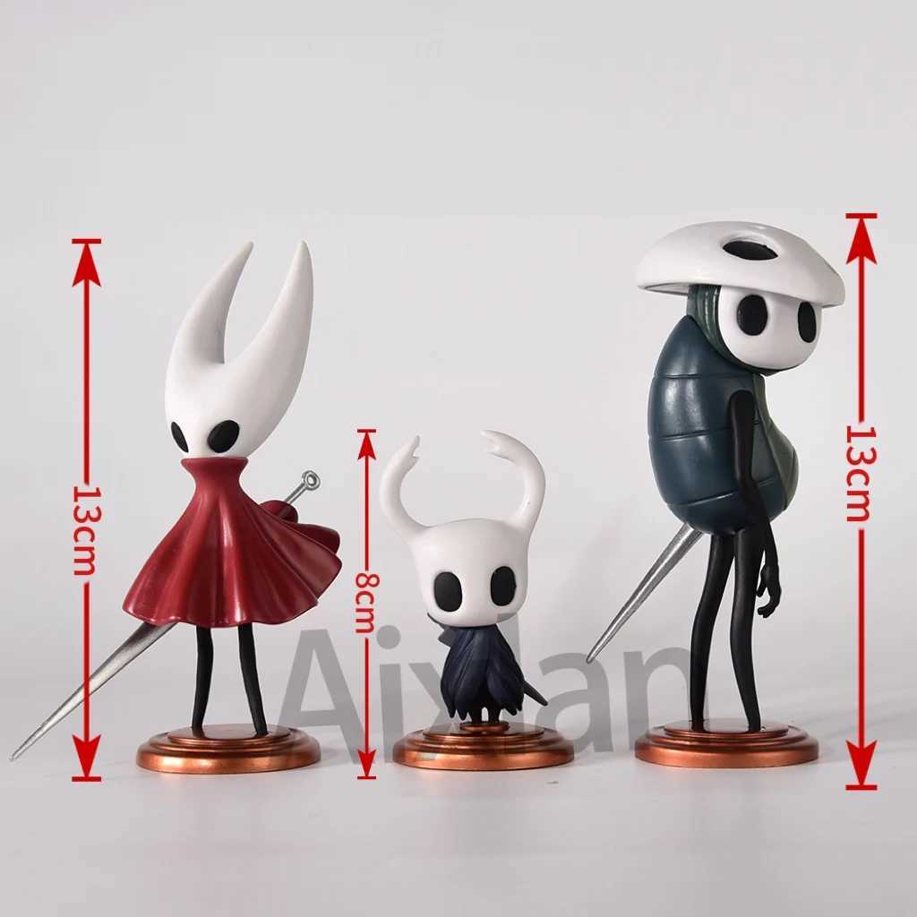 3pcs/set Hollow Knight Toys Anime Game Figure The Knight Action Figure Hornet/Quirrel Figurine Collectible Model Doll with Box W250114