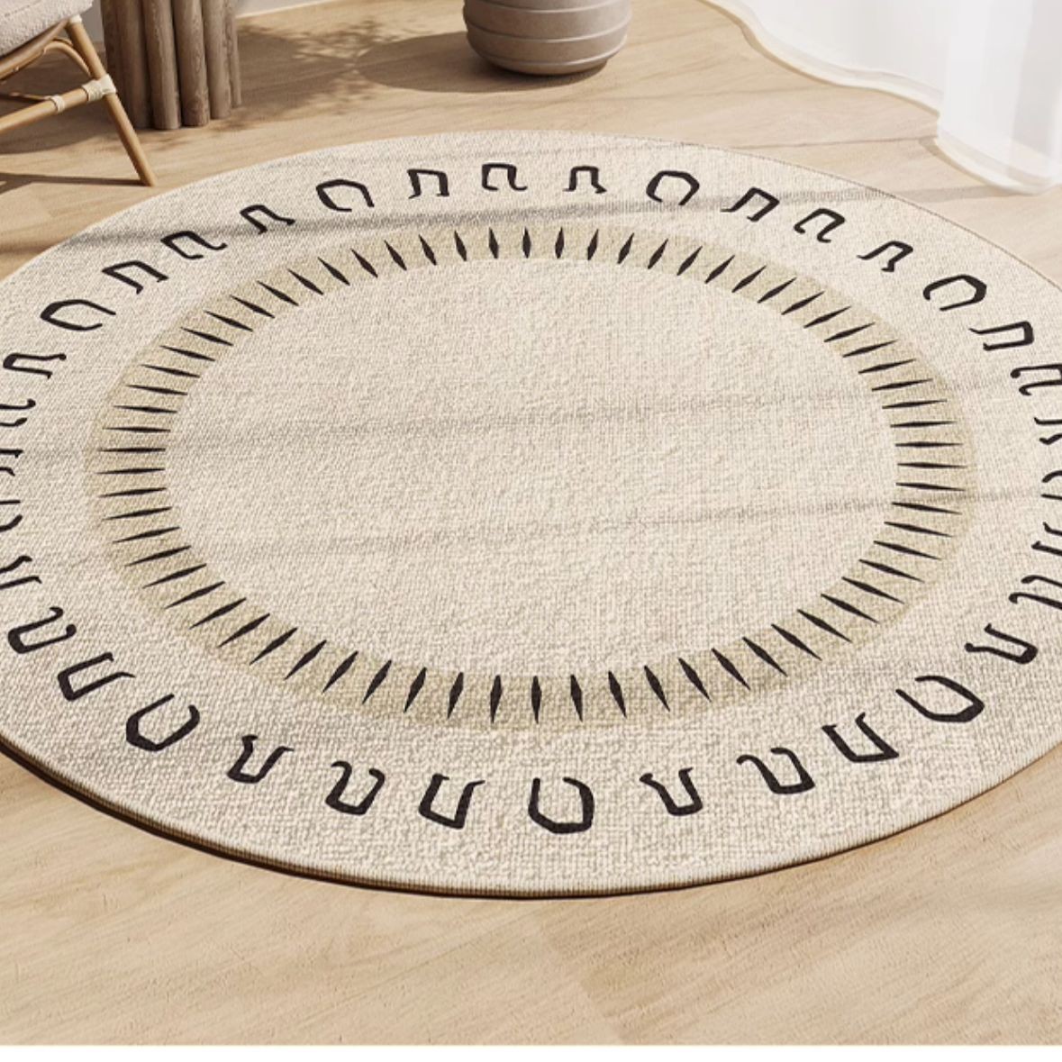 Home Round Living Room Carpet Floor Plain Sofa Coffee Table Mats H260226