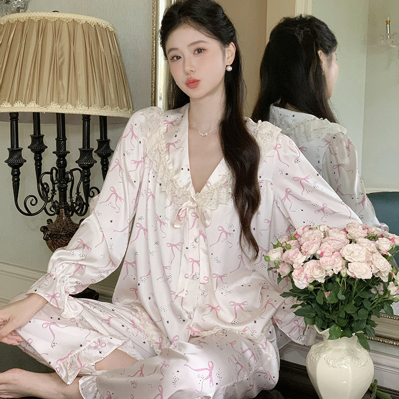 B853-Pajamas women summer pure cotton summer new short-sleeved cropped pants Korean style casual cute outer wear home clothes suit ladies