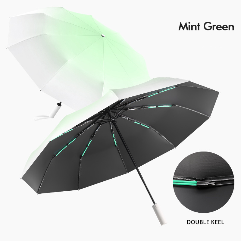10 Bones Durable Three-Section Folding Umbrella with UV Coating - Perfect for Advertising Campaigns