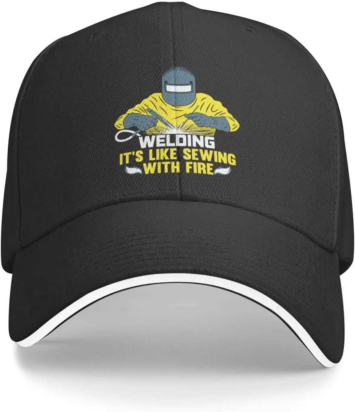 Welding it is like sewing with a fire cap adult unisex adjustable baseball C suitable for women W250113