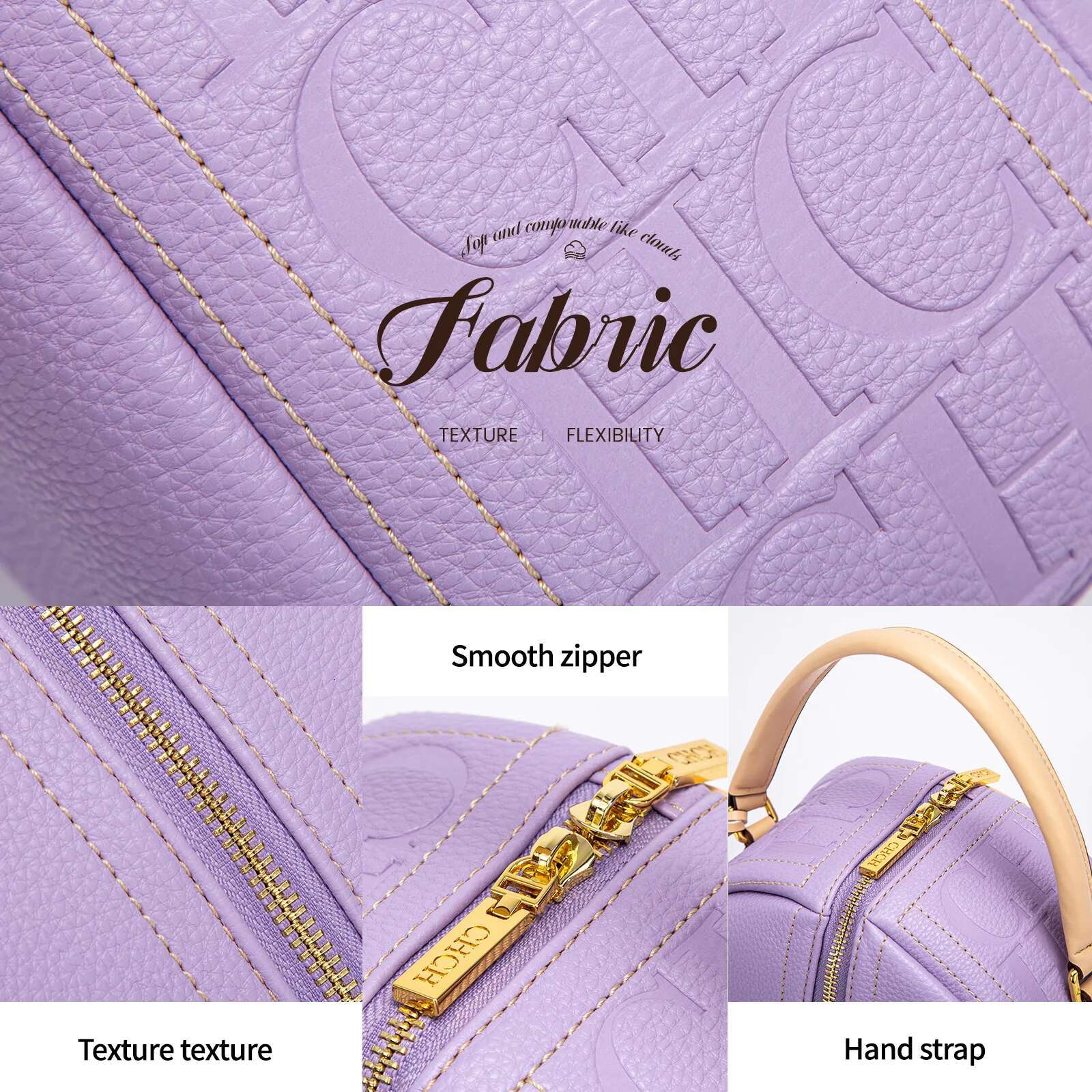 CHCH Women's Bucket New Dual Use Handbag Classic Letter Emed Shoulder Bag