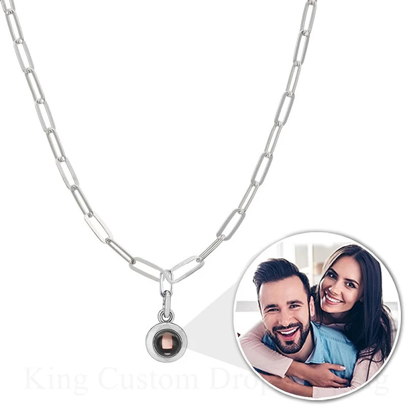 Projection Circle Necklace Custom Pos Boyfriend and Girlfriend Gifts Romantic Warm Jewelry Valentines Day Gifts 250107