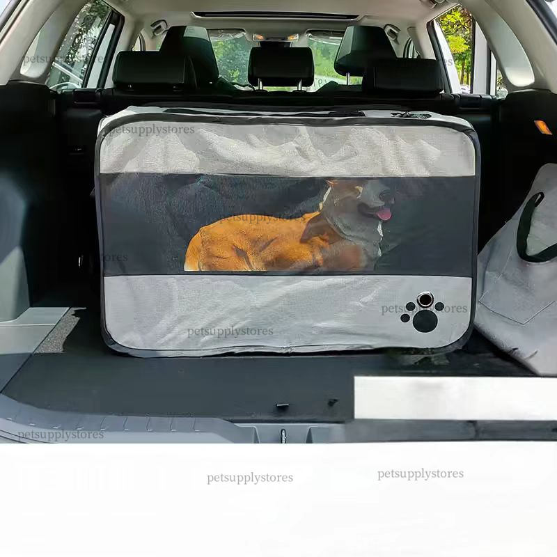 Dog Car Seat for Large Dogs, Back Seat Extender for Dogs, Foldable Pet Car Seat with Waterproof Oxford Fabric and Non-Slip Bottom, All-Around Protecti
