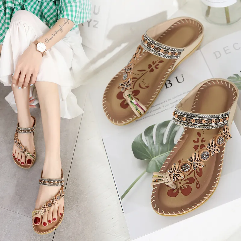 Summer Soft Flip ps Woman Sandals Bohemian Ladies Casual Slippers Flats Slides Women Designer Fashion Beach Shoes Footwear