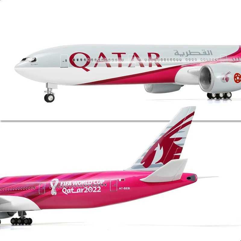 47CM 1/157 Scale Boeing B777 Aircraft Qatar Air Airlines Model Diecast Resin Plane Airplane Collection Display Toys Gifts X250114