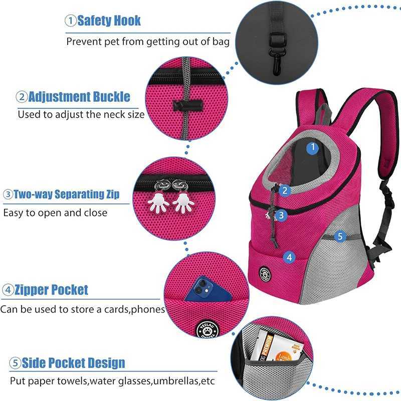 Pet Dog Carrier Backpack Puppy Carrier Front Pack for Small Medium Dogs Cat Travel Back Pack Breathable Dogs Carrier BackpackXJ250113