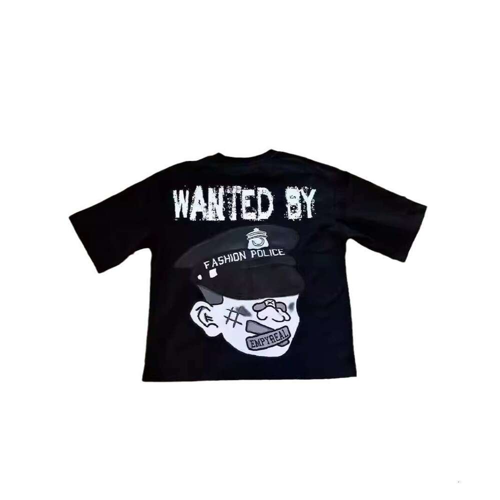 American street round neck pullover cotton loose fitting unisex summer cartoon anime 3D pattern top