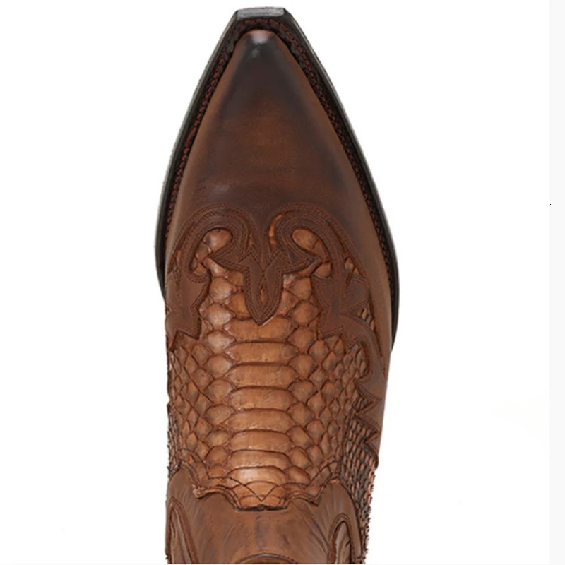 Men Boots Pointed Python Pattern Short Sleeve Casual Versatile Eur Size 38-48 250106