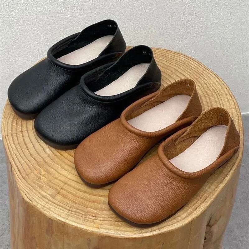 Flats Women Loafers Designer Leather Casual Autumn Soft Oxford Shoes 2024 New Trend Walking Cozy Chaussures Femme