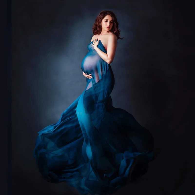 Sexy maternity dress chiffon fabric photography props maternity accessories see through fabric shooting model W250113