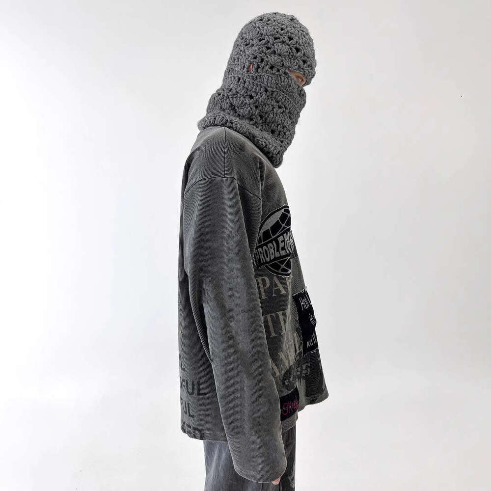 Y2K American Spring New Cartoon Printed Patch Embroidered Heavy Industry Men's and Women's Same Style Loose Long Sleeve Top