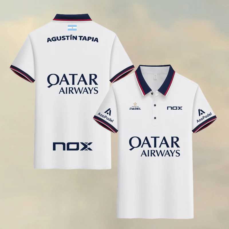 Padel Sports Elements Mens and Womens Breathable Business T-shirts Summer Comfortable Casual Short Sleeve Fashion Polo Shirt W250114