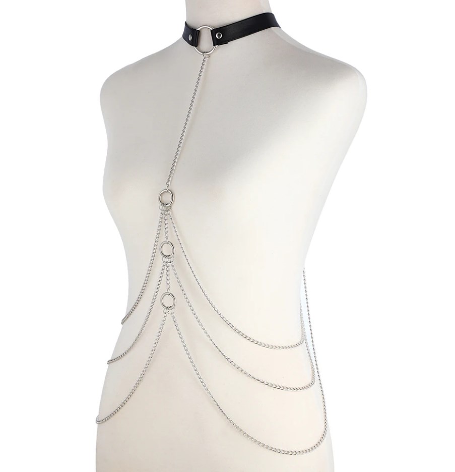 Stage Wear Sexy Body Chain Harness Women Cool Fashion Metal Punk Style Nightclub Party Faux Leather Waist Jewellery Performance belt
