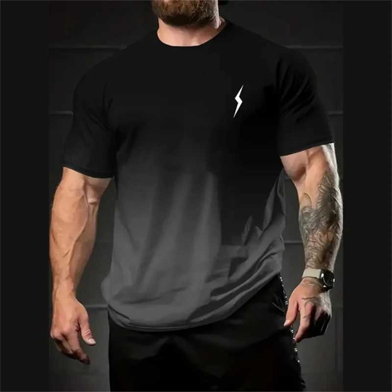 New summer minimalist style printed mens short sleeved T-shirt creative casual street shirt retro trend O-neck casual loose top W250114