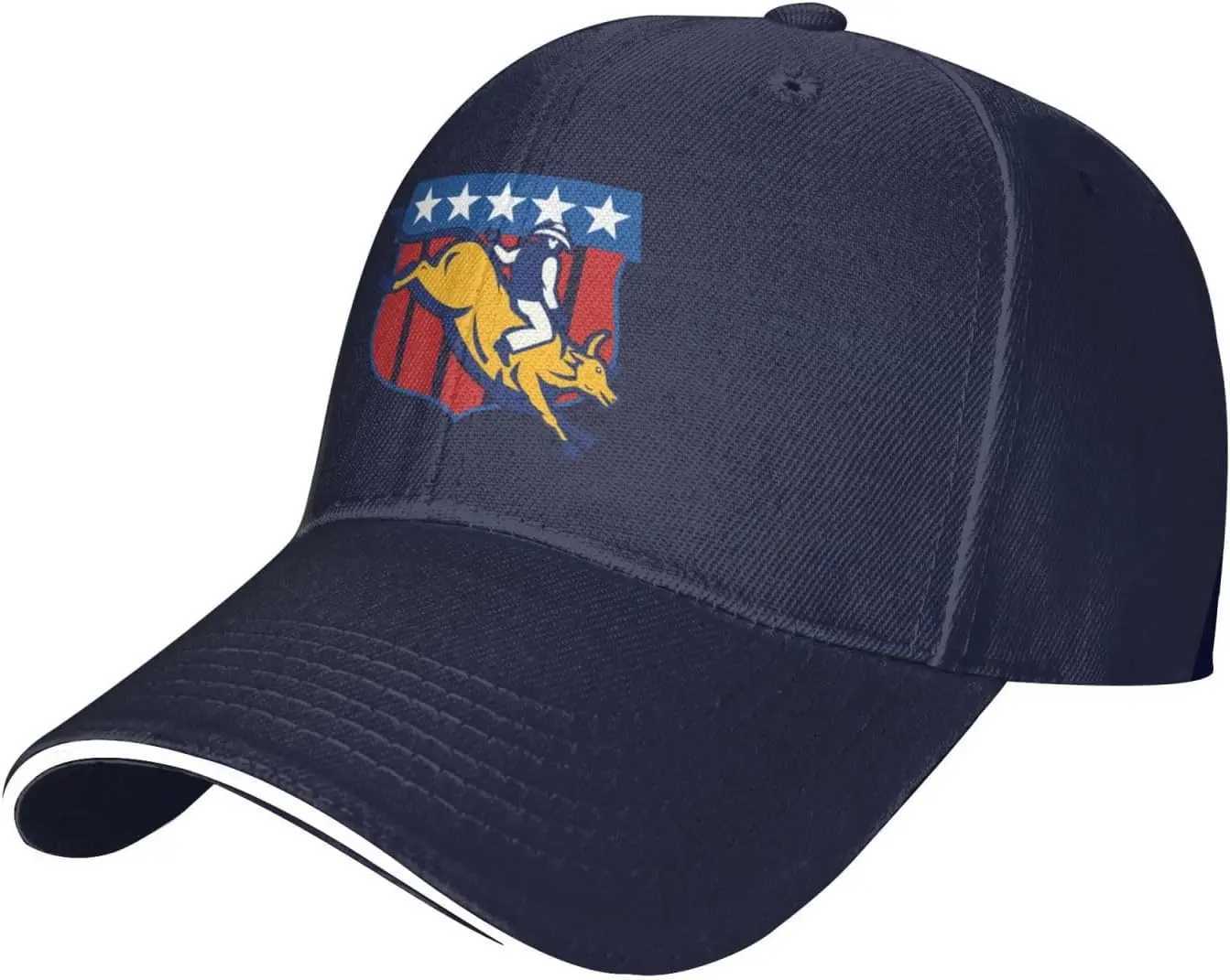 Bull Riding Us Flag Bull Rider Hat Adult Neutral Adjustable Mens Baseball C W250113