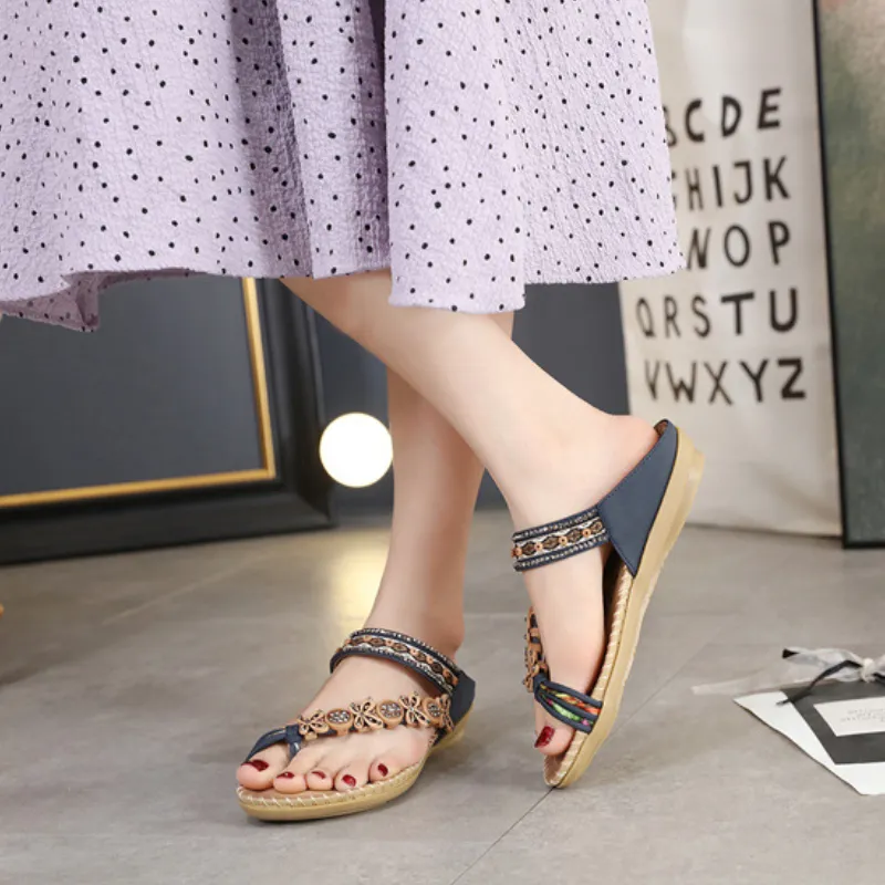Summer Soft Flip ps Woman Sandals Bohemian Ladies Casual Slippers Flats Slides Women Designer Fashion Beach Shoes Footwear