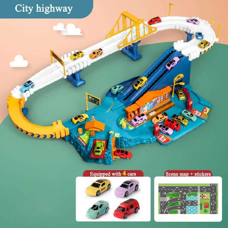Dinosaur rail car toy train adventure car parking lot childrens puzzle 2-3 years old 4 boys X250114